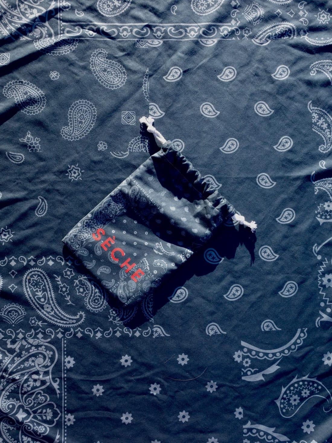 The matching Blue Bandana pouch